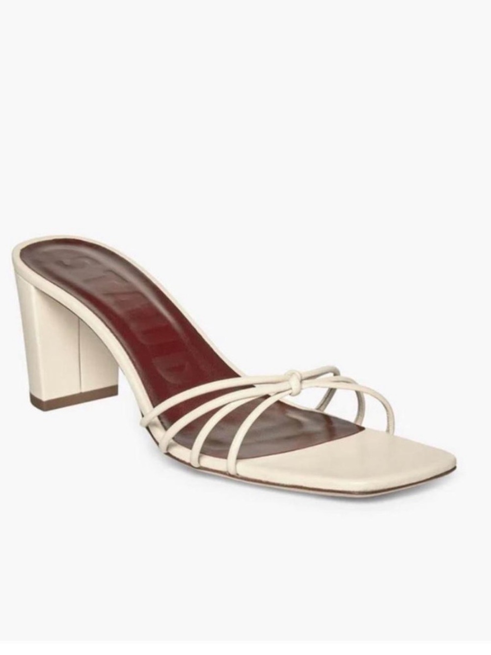 Staud Pippa Off-White Cream Leather Strappy Heel Bride Wedding - Picture 2 of 6